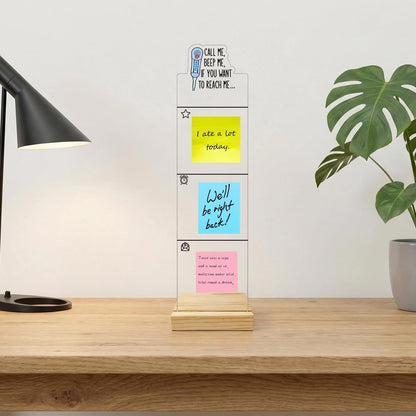 Monitor Memo Board Computer Monitor Memo Board Sticky Note Organizer Kidney Acrylic Desk Accessories Removable Wooden Base Set Sticky Notes 100 Sheets 11.8×3.1 inches
