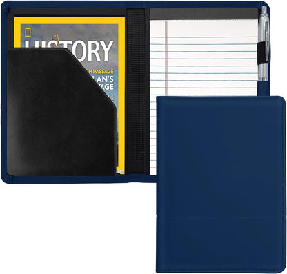 Padfolio/Portfolio Binder, Mini Padfolio Portfolio Binder 5 x 8 Legal Writing Pad, A5 Document Organizer Folder for Men Women, Black