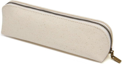 Canvas Pencil Case Cotton Canvas and Simple Multifunctional Pencil Bag Zipper Portable Storage (Black)