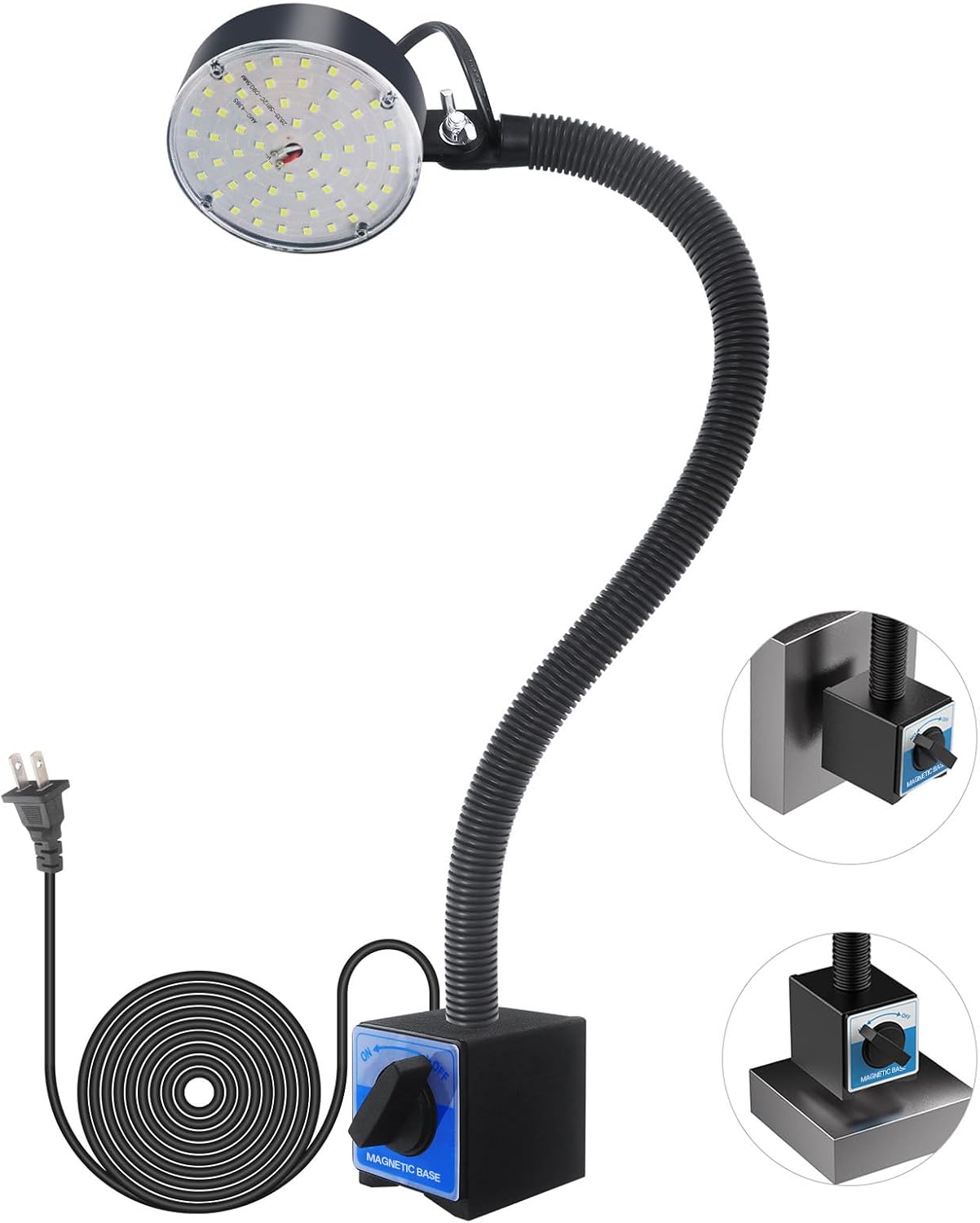 Clamp Light, LED Work Light with Flexible & Strong Clip for Workshop, Sewing, Lathe, Bandsaw, Workbench, Desk, Bright Small Area Task Lighting, 2000 Lumens, Silver