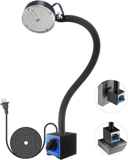 Clamp Light, LED Work Light with Flexible & Strong Clip for Workshop, Sewing, Lathe, Bandsaw, Workbench, Desk, Bright Small Area Task Lighting, 2000 Lumens, Silver