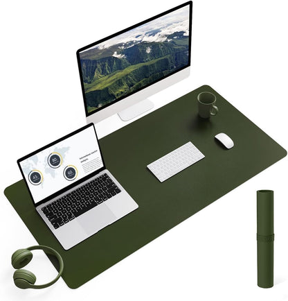 YSAGi Non-Slip Leather Desk Pad, Waterproof Laptop Computer Desk Keyboard Mat, Table Protector Blotter Mat, Large Mouse Pad for Office/Work/Home/Decor(Black, 31.5" x 15.7")