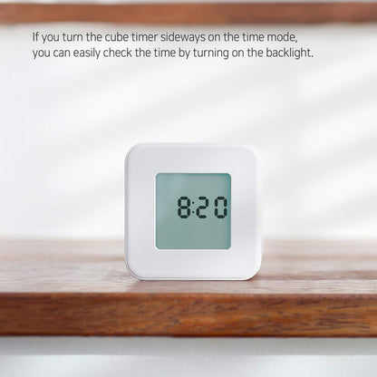 mooas Multi Clock Time Cube Timer (White), Alarm & Backlight Desk Productivity for ADHD Kids Classroom Study, Kitchen, Cooking, Desk, Office, Time Management 5,15,30,60 min Timer Various Setting