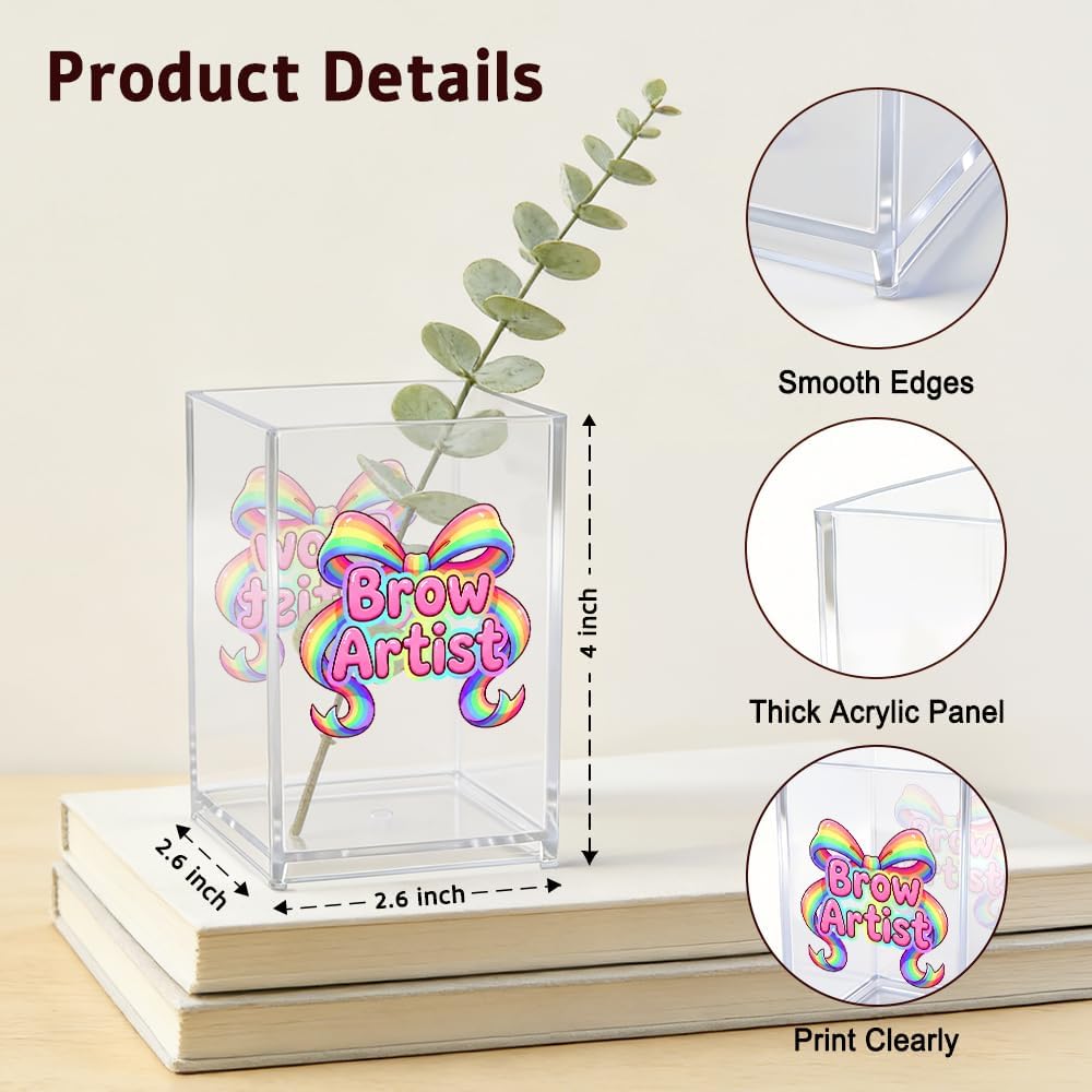 The Makeup Artist Acrylic Cosmetic Pencil Pen Holder, Funny Vanity Accessories for Girls, Makeup Brushes Holder for Beauty Specialist Esthetician, Make Up Artist MUA Appreciation Gifts