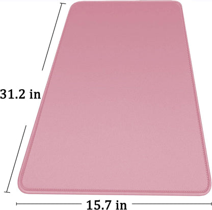 Large Extended Gaming Mouse Pad with Stitched Edges, (31.5X15.7In) Durable Non-Slip Natural Rubber Base, Waterproof Computer Keyboard Pad Mat for Esports Pros/Gamer/Desktop/Office/Home-Black