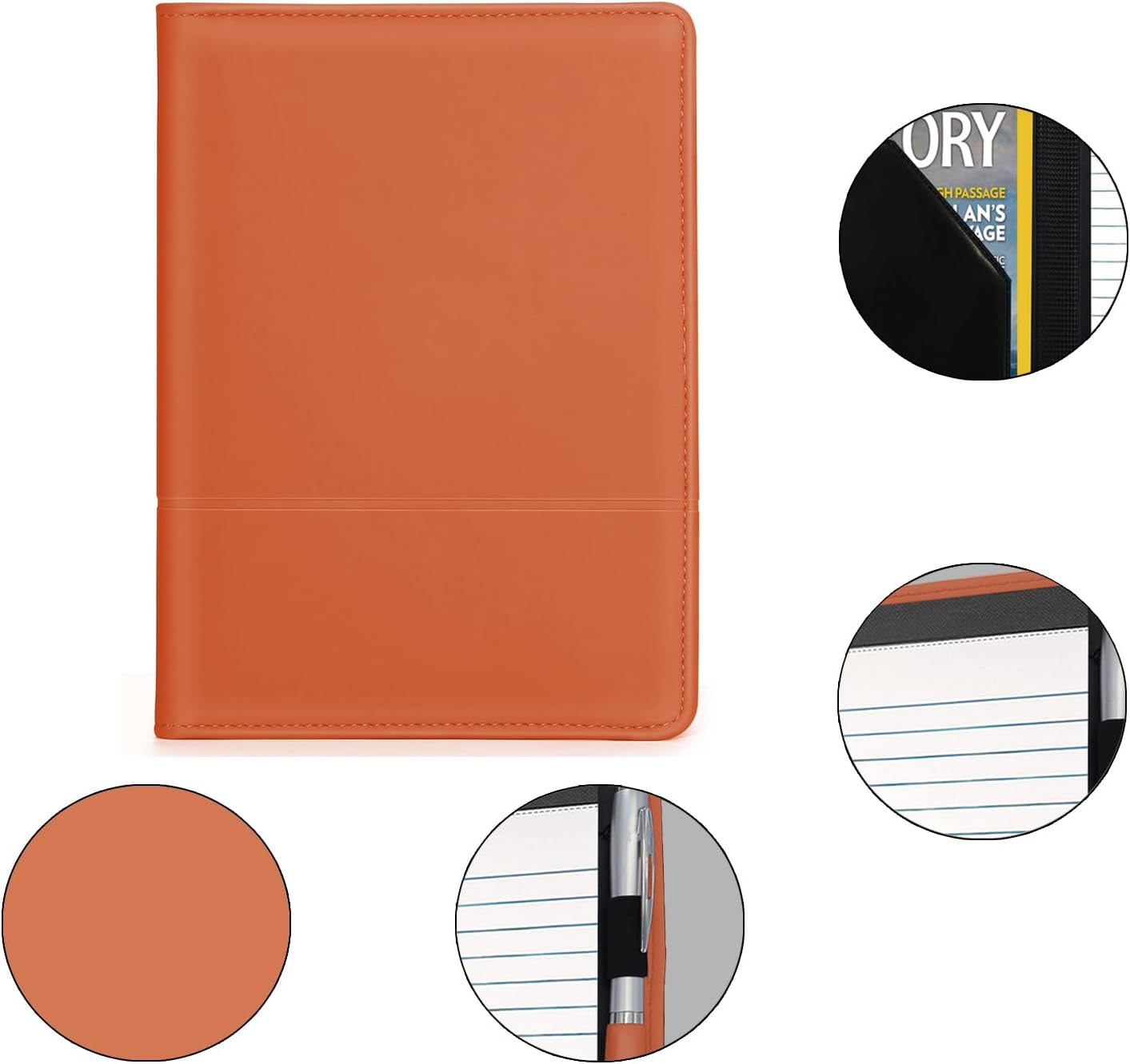 Padfolio/Portfolio Binder, Mini Padfolio Portfolio Binder 5 x 8 Legal Writing Pad, A5 Document Organizer Folder for Men Women, Black