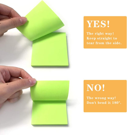 Phthdoty 8 Pads Pop Up Sticky Notes 3x3 Refills Bright Colors Self-Stick Notes Pads Super Adhesive Sticky Notes Great Value Pack