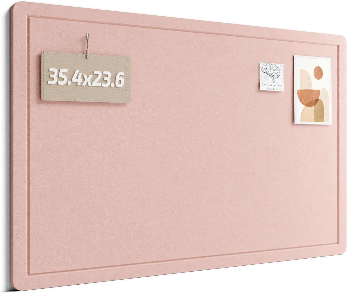 Fluxynara Bulletin Board, 23.6" x 17.5" Cork Board Alternative with 12 Safe Removable Adhesive Tabs, Foldable Felt Pin Board for Home Office, Classroom, Bedroom,Entryway for Walls—Sage