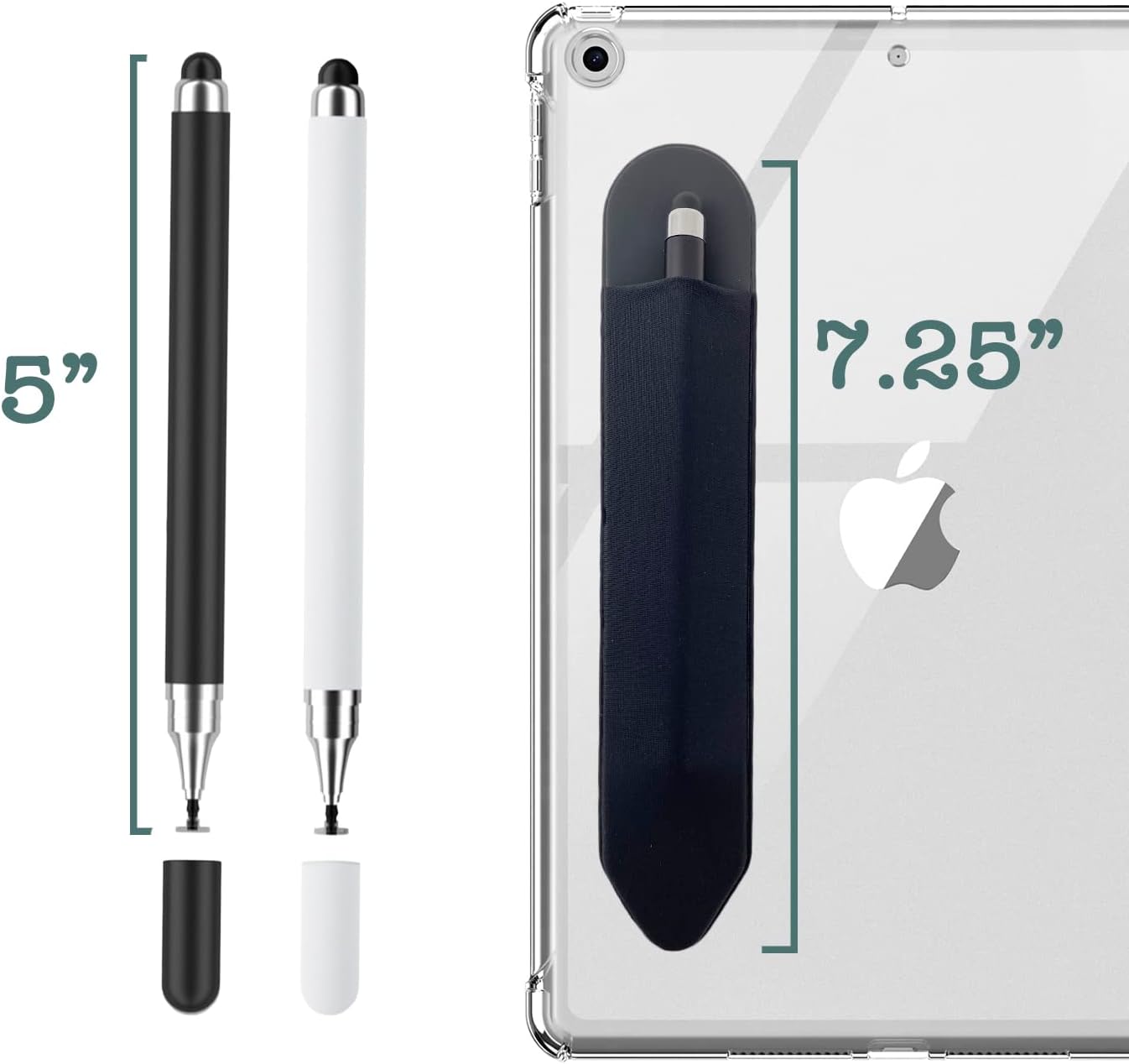 Tablet Stylus Pen for Android/iPhone/Touch Screens/Samsung/Kindle Fire HD,Universal Stylist Capacitive Pens 2 in 1 Pencil Holder for Galaxy Tab A8/A7 Lite/S6/Note 10/Apple iPad/14 Pro Max/13/12/11/SE