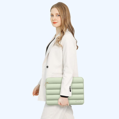 MOSISO Laptop Case 13.3 inch,13-13.3 inch Puffy Laptop Sleeve Compatible with MacBook Neo/Air 13.6 M5 M4 M3 M2 M1/Pro 13/14,HP Dell ASUS Lenovo,Polyester Horizontal Bag with Small Case, Sand