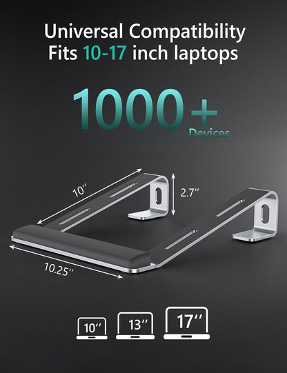 JCZT Clear Acrylic Laptop Stand for Desk, with Wrist Rest, Ergonomic Detachable Mount Compatible with 10-17'' All Laptops Such as MacBook Air Pro/HP/Dell/Lenovo