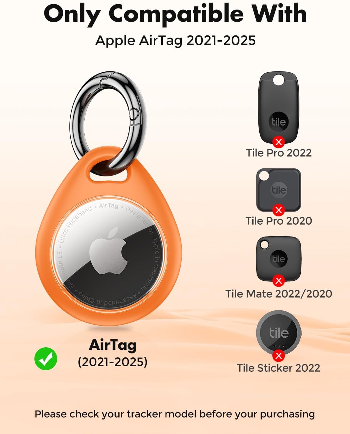 UNBREAKcable AirTag Holder for Apple - 4 Pack Air Tag Case [Fit Tightly Design] [Easy to Install] [Hold Securely] Waterproof TPU Protective Cover with Metal Keychain for Kids,Pet,Luggage,Backpack,Keys