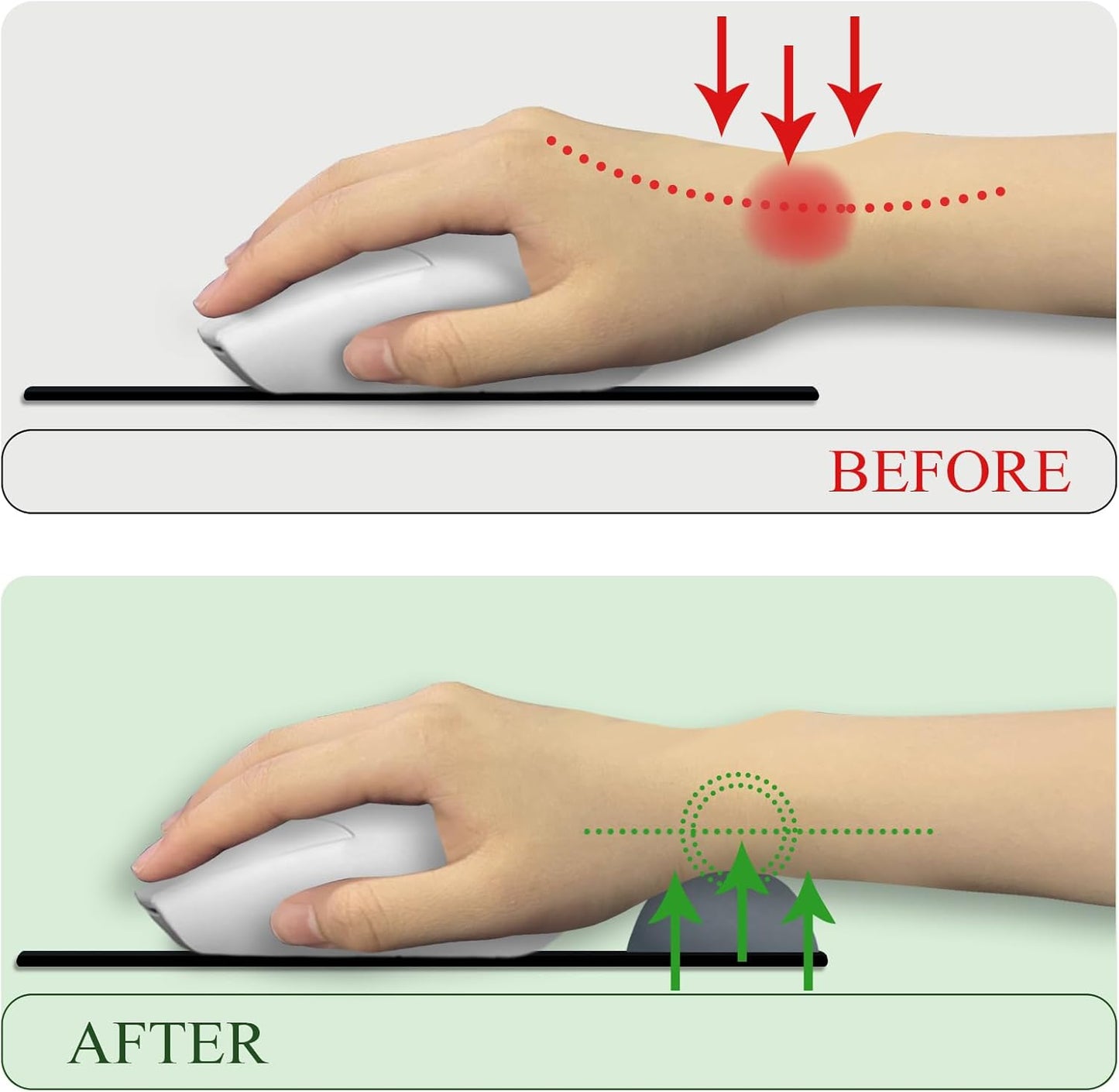 LIMKRIAN Cat Ergonomic Mouse Pad with Wrist Rest, Gaming Mouse Pad with Wrist Support, Funny Mouse Pads for Desk, Computer Mousepad with Non-Slip Pain Relief PU Base, Cute Office Desk Accessories