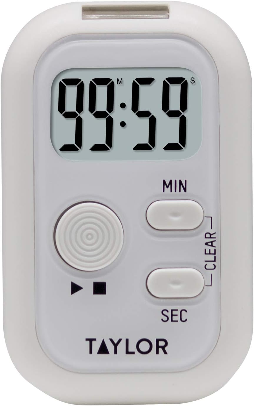 Taylor Multi-Alert (Sound, Light, Vibration) Digital Timer, Standard, White