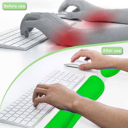 Keyboard Wrist Rest, BamLue Memory Foam Pad Set for Easy Typing & Pain Relief for Laptop, Office & Home, Ergonomic Sets for Keyboard, Gel Mouse Wrist Rest, Smooth Fiber Cushion Wrist Support-Black