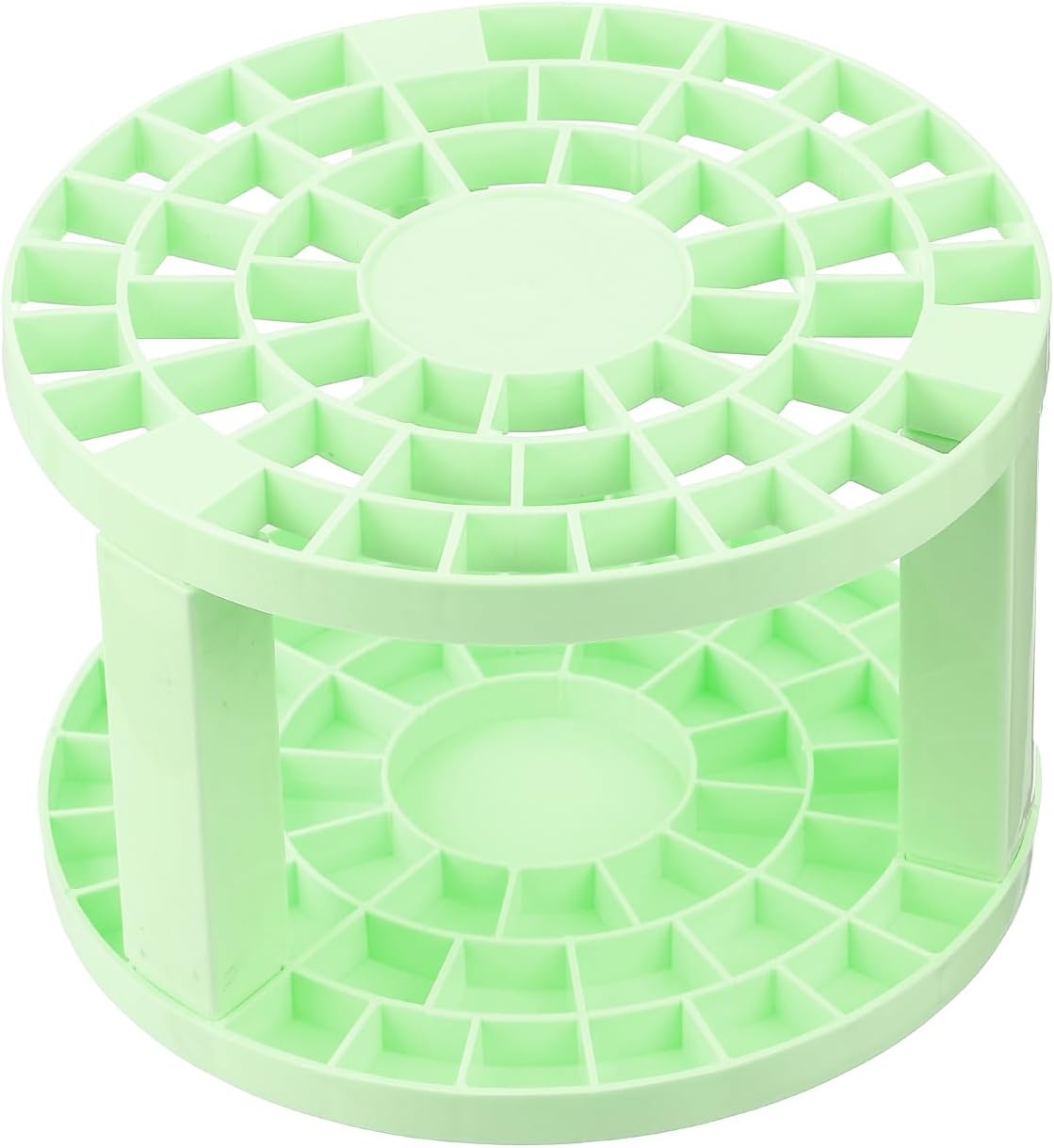 PATIKIL 1pcs White Minimalist Plastic Paint Brush Holder, 49 Holes Round Artist Desk Makeup Pencil Organizer