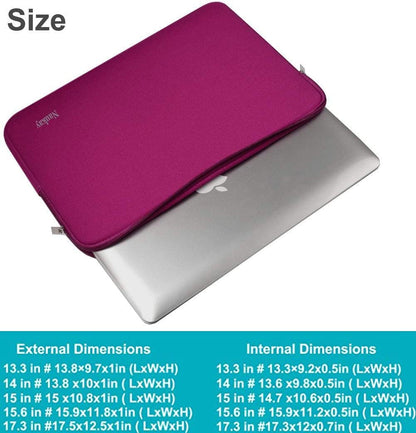 Naukay Laptop Sleeve Case, 15.6 Inch,Resistant Neoprene Notebook Computer Pocket Case/Tablet Briefcase Carrying Bag Compatible Asus/Dell/Fujitsu/HP/Sony/Toshiba/Acer- (Black)