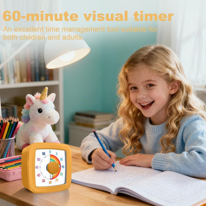 Visual Timer for Kids & Adults, 60 Minute Rainbow Countdown Timer, Time Management Tool for Classroom, Home, Kitchen, Office, School