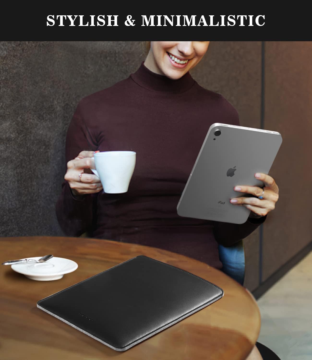 MoKo 9-11 Inch Tablet Sleeve, PU Leather Briefcase Slim Stylish Case Fits New 11-inch iPad Air M4 2026/iPad Pro M5, Air 5/4th 10.9, 10th Gen 10.9, 9/8. Gen 10.2, Tab S8/S9 11, Midnight Green