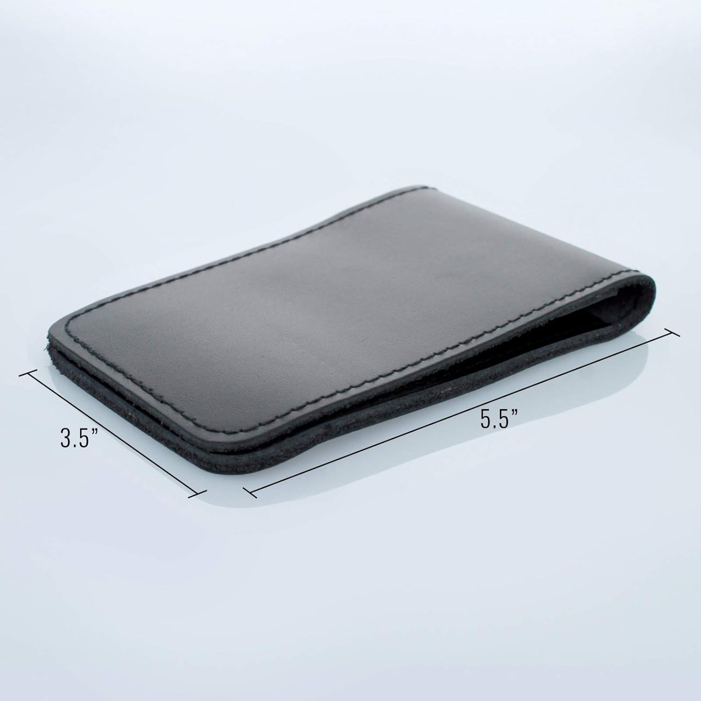 Minimalist 3x5" Leather Memo Pad Cover Notepad Holder Police Gear, Smooth Black