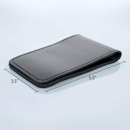 Minimalist 3x5" Leather Memo Pad Cover Notepad Holder Police Gear, Smooth Black