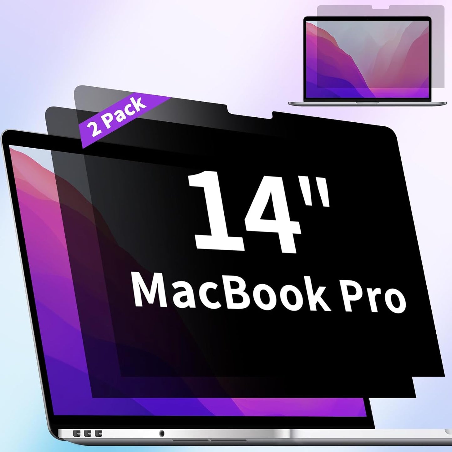 2-Pack Privacy Screen Compatible with MacBook Air 13 Inch (2018, 2019, 2020, 2021, M1), Matte Laptop Privacy Screen Anti Glare Blue Light Filter for Mac 13In