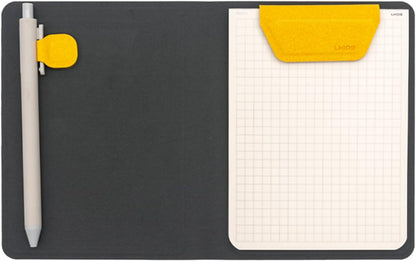 LHiDS A6 Magnetic Padfolio Organizer with Pen Holder & Notepad – Compact Magnetic Notebook Folder for Quick Notes, Work, Study – Classic Yellow