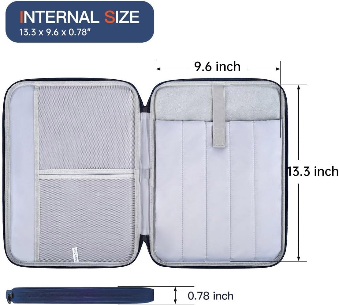 12-12.9 Inch Tablet Sleeve Bag for 12.4" Samsung Galaxy Tab S10+ S9+ Plus/S8+/S7+ Plus/S7 FE,13" iPad Air M4 M3 M2/iPad Pro M5 M4/Pro 12.9"/Microsoft Surface Go 2 12.4"/Pro 11 10 Carrying Case-Black