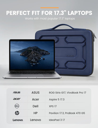 DOMISO 15.6 inch Laptop Sleeve with Handle Shockproof Computer Bag Waterproof EVA Protective Carrying Case for 15.6" Lenovo Yoga 720 IdeaPad 310 320 ThinkPad T570/Dell Inspiron 15/HP Envy 15, Black