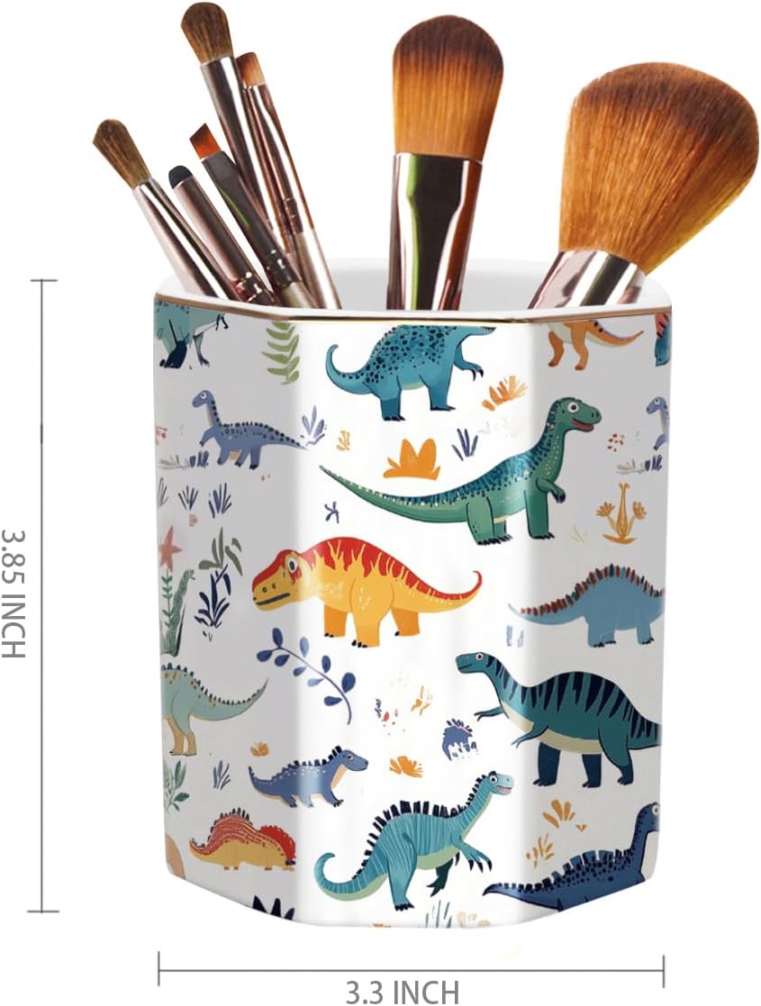Pen Holder, Pencil Holder for Desk, Marble Desk Organizer Cute, Durable Ceramic Pencil Cup, Decorative Makeup Brush Holder Cup, Stationery Holder for Office, Home, Gray Marble