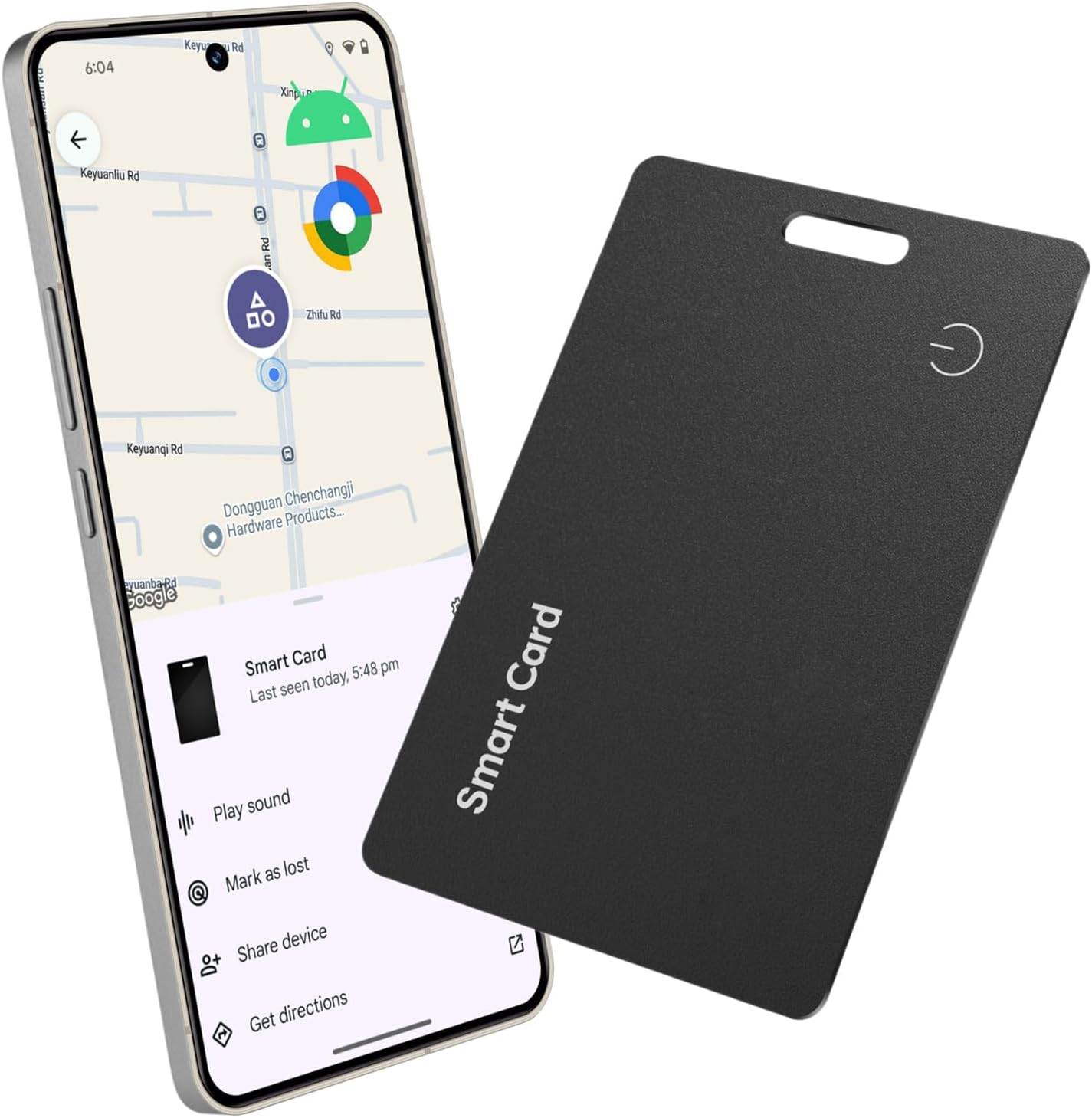 Reyke Wallet Tracker Android Card, Tracking Card Bluetooth Tracker for Android Phones, Compatible with Google Find My Device, Rechargeable Wallet Finder for Keys, Luggage, Backpack