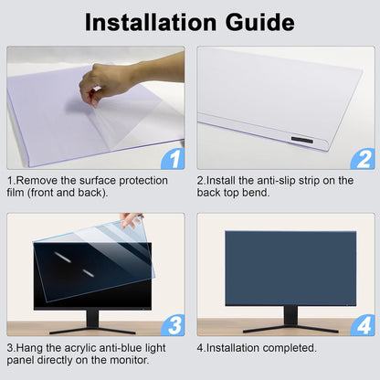 31.5-32 Inch Blue Light Filter for Computer Monitor, TV Computer Screen Blue Light Blocker Panel (28.5''x17.1''), Eye Protection Anti-Scratch HD Not Anti-Glare
