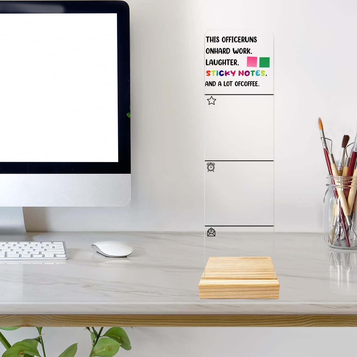 Monitor Memo Board Computer Monitor Memo Board Acrylic for Computer Monitors No Screen Damage Office Desk Accessories with Removable Design 12.6X 3.15 x 0.2 inches