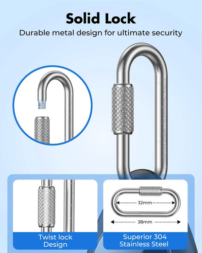 UNBREAKcable AirTag Holder for Apple - 4 Pack Air Tag Case [Professional Carabiner] [Waterproof] [Shockproof] TPU AirTag Keychain for Kids, Pets, Keys, Luggage, Backpacks