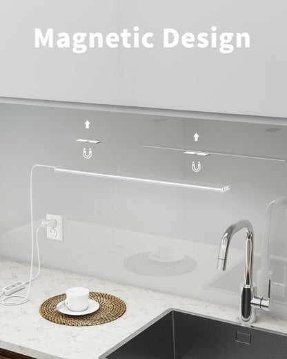 ASOKO Under Cabinet Led Lighting, 12 Inch Light Strip Bar, Daylight White 5000K Dimmable Plug in USB Light, Small Thin Led Under Counter Lighting for Kitchen/Room/Shelf/Desk/Display Case