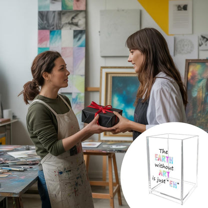 Unique Gifts for Artists Women Men The Earth Without Art Is Just EH Acrylic Pen Holder Christmas Valentines Birthday Gifts for Artists Art Lovers Painters Teachers Friends Paint Brush Holder