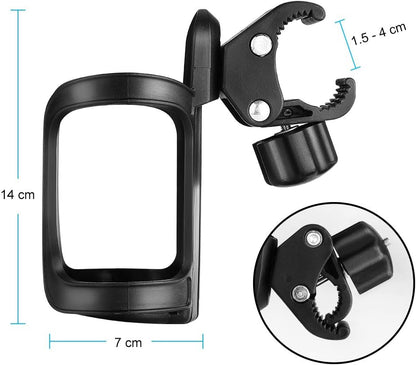 Accmor Stroller Cup Holder, Universal Cup Holder for Uppababy, Nuna, Doona Strollers, 360 ° Rotatable Bottle Holder for Stroller, Wheelchair, Walker