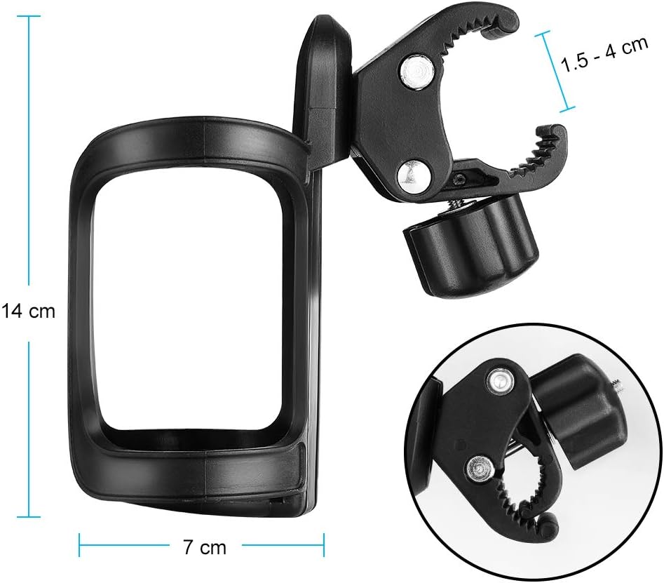 Accmor Bike Cup Holder, Bike Water Bottle Holders, Universal 360 Degrees Rotation Cup Holder for Bicycle, Stroller, Scooter, Walker, Wheelchair, Bike Bottle Holders for Kids Adults, 1 Pack