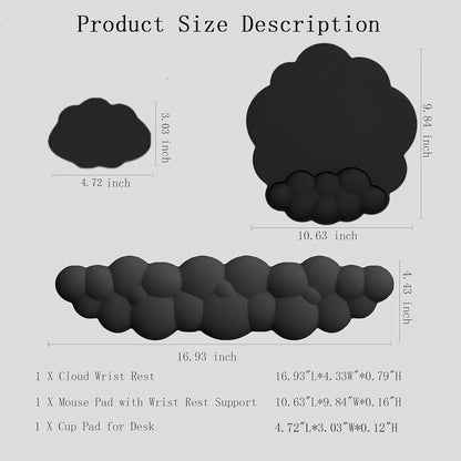 Cloud Keyboard Wrist Rest Dark Green Mouse Pad with Wrist Rest Ergonomic Wrist Pad Memory Foam Non-Slip Wrist Support for Computer Laptop Gaming Home Office Relief Typing Pain Green