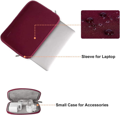 MOSISO Laptop Case 13.3 inch, 13-13.3 inch Laptop Sleeve Bag Compatible with MacBook Air/Pro 13/Pro 14 M5 M4 M3 M2 M1, HP Dell ASUS Lenovo, Neoprene Computer Sleeve Bag with Small Case, Baby Pink - Colors A