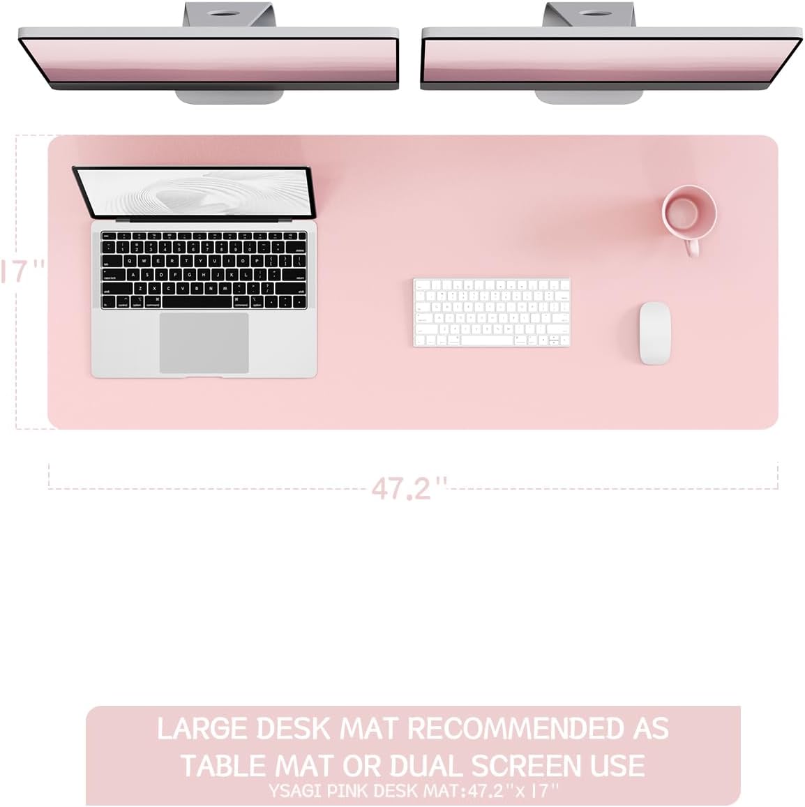 YSAGi Non-Slip Leather Desk Pad, Waterproof Laptop Computer Desk Keyboard Mat, Table Protector Blotter Mat, Large Mouse Pad for Office/Work/Home/Decor(Black, 31.5" x 15.7")