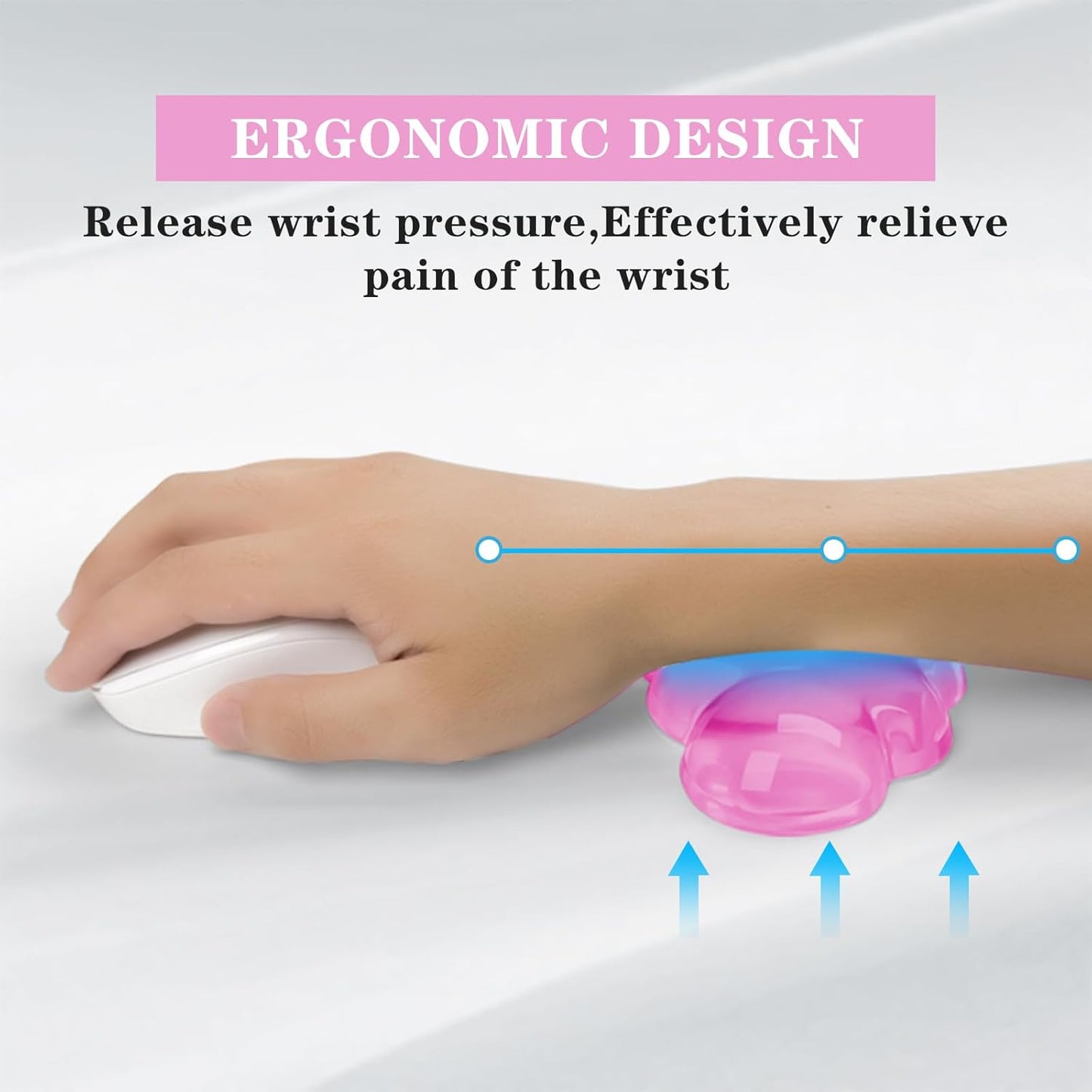Gel Cloud Keyboard and Mouse Wrist Rest, Cute Wrist Support and Arm Support Keyboard Rest for Keyboard and Mouse Typing Pain Relief，Suitable for Office/Computer/Laptop/Gaming（White）