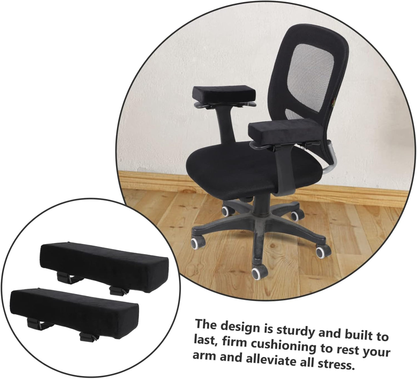 SHOWERORO 1pair Ergonomic Office Armrest Pads Comfortable Non- Cushion Covers for Chairs Height for Elbow Support for Home Gaming Desks Easy Installation