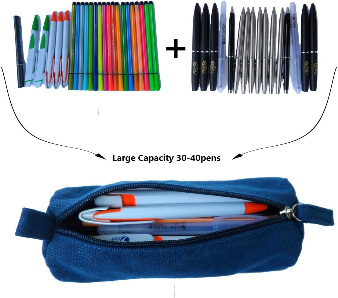 Heavy Canvas Stationery Portable Compact Simple Zipper Pencil Case and Durable Small Medicine Bag 1 Pack Khaki