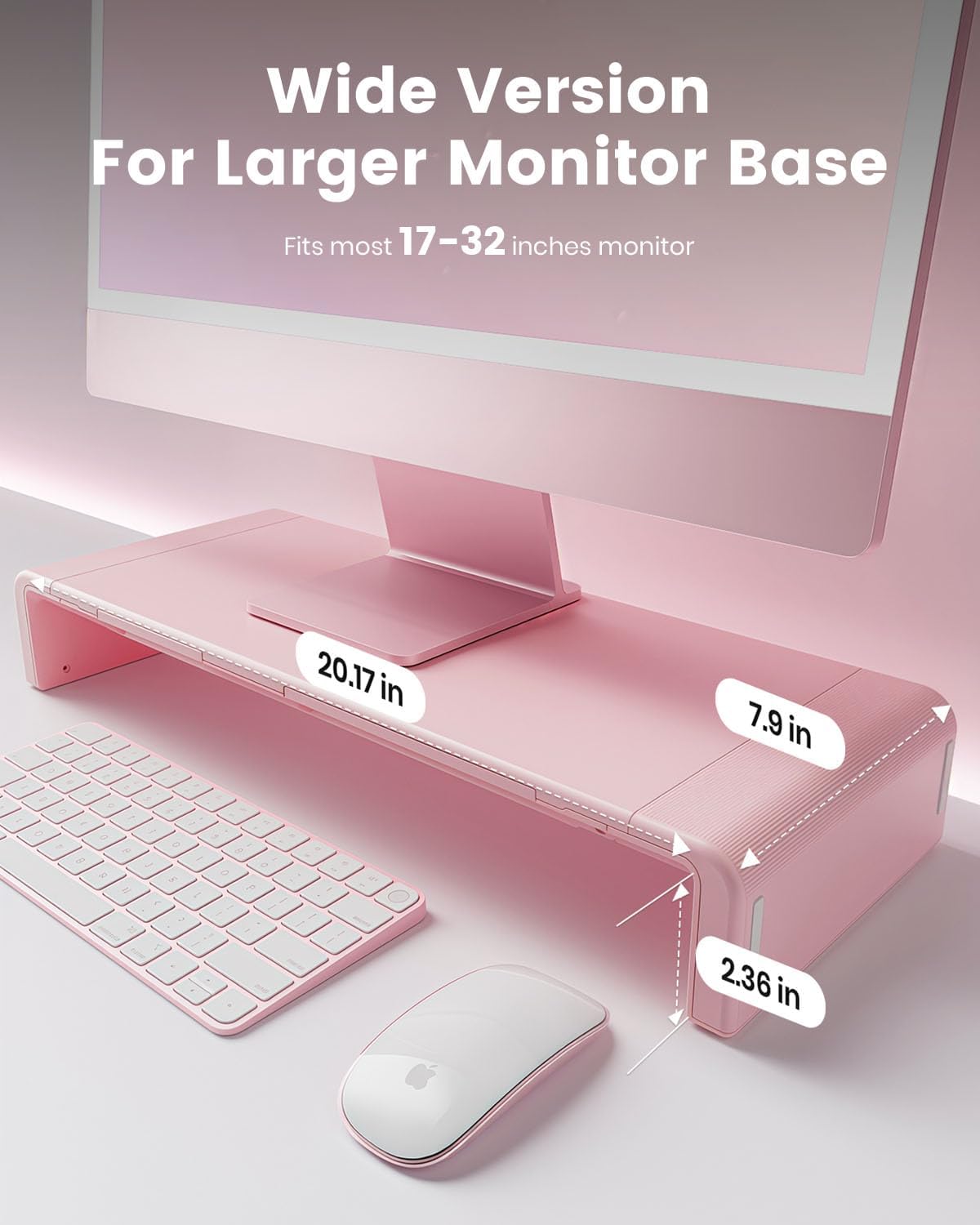 Klearlook Computer Monitor Stand for Desk, Adjustable Foldable Monitor Riser with Storage Drawer & Tablet Phone Holder for Office, Home, Laptop, Desktop (Black)