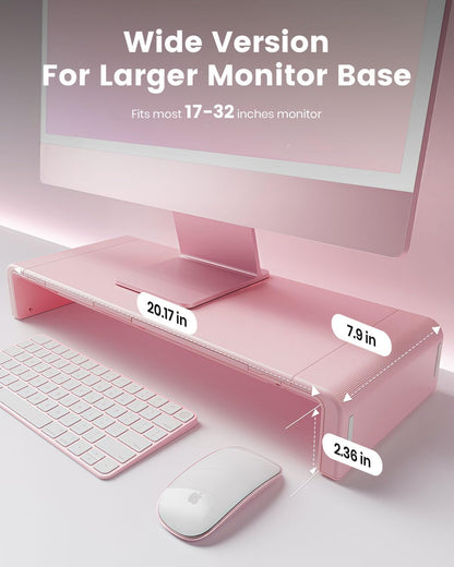 Klearlook Computer Monitor Stand for Desk, Adjustable Foldable Monitor Riser with Storage Drawer & Tablet Phone Holder for Office, Home, Laptop, Desktop (Black)