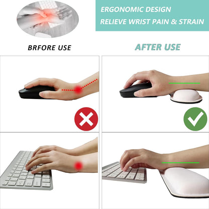 Keyboard Wrist Rest Mouse Wrist Support Set, Memory Foam Wrist Rest Pad for Computer Laptop Keyboard Mouse, Ergonomic Wrist Cushion Support for Typing Pain Relief, Gaming Home Office, Flowers Grass