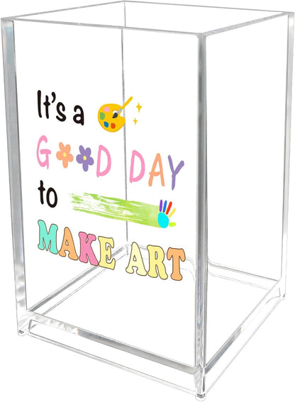 Unique Gifts for Artists Women Men The Earth Without Art Is Just EH Acrylic Pen Holder Christmas Valentines Birthday Gifts for Artists Art Lovers Painters Teachers Friends Paint Brush Holder