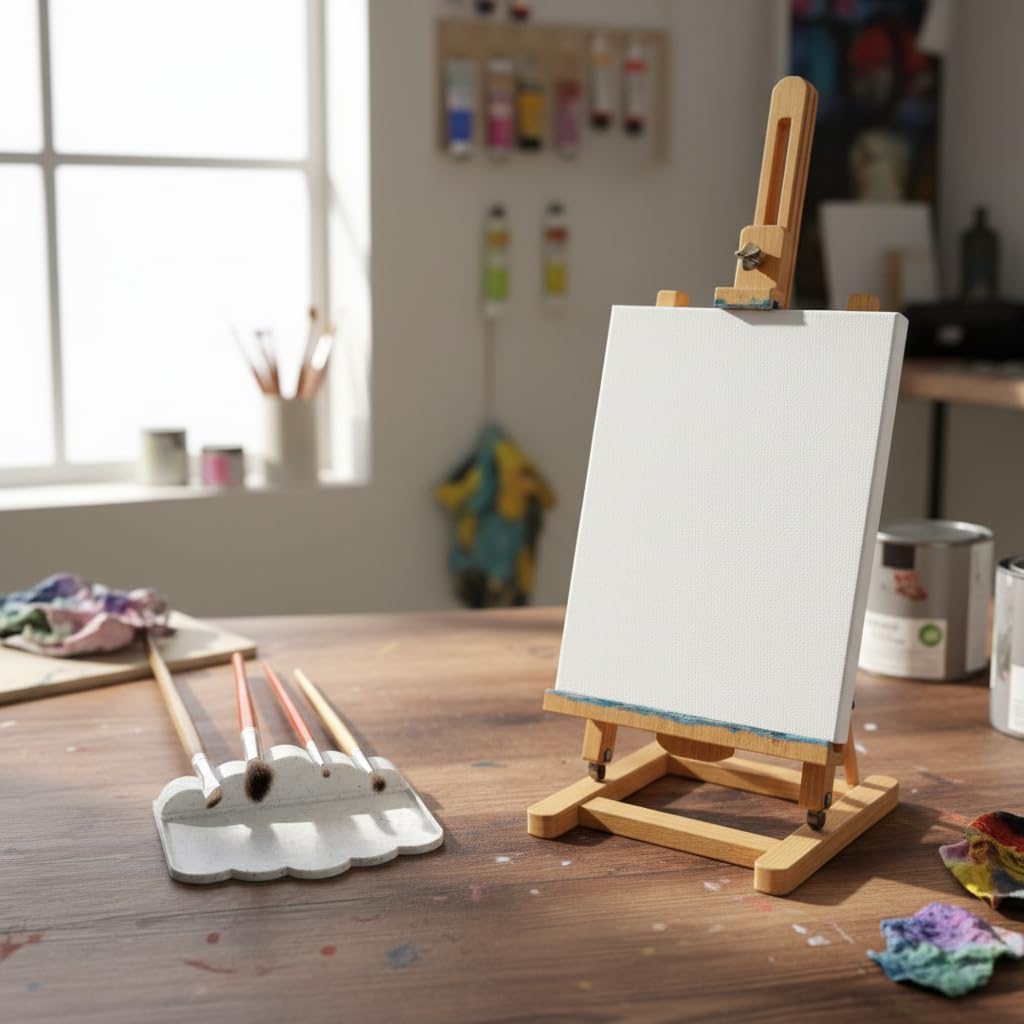 Compact Paint Brush Holder with Drip Tray – Portable Organizer for Artists, Kids & Crafters