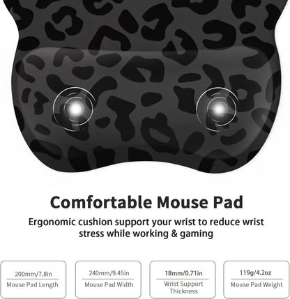 EooCoo Ergonomic Mouse Pad with Wrist Support, Mousepad with Memory Foam Wrist Rest and Non-Slip Base for Computer, Cafe, Home & Office, 9.64 x 8.26 in Office Desk Accessories
